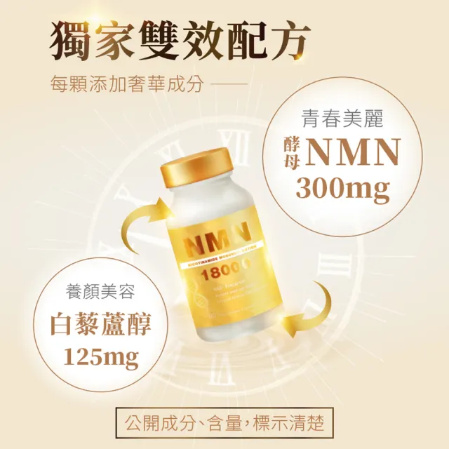 【LOVITA 愛維他】酵母NMN18000新型緩釋素食膠囊(60顆/瓶)