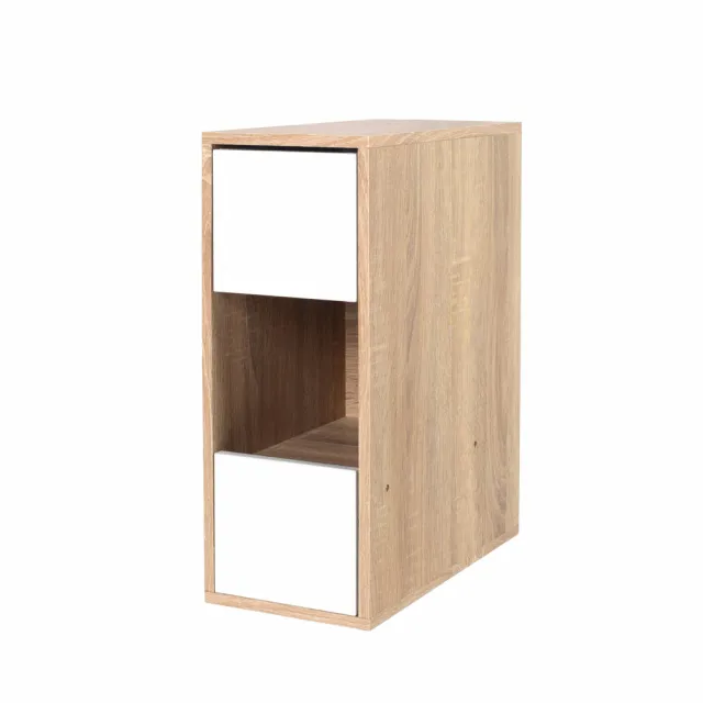 【祈樂森活】寬20公分雙抽收納床頭櫃(DIY組裝 邊櫃 床邊櫃 置物櫃 縫隙櫃 台灣製造)
