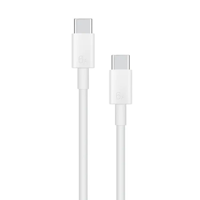 【HUAWEI 華為】原廠CC801 6A Type-C to Type-C 超級快充充電線 1M - 白(盒裝)