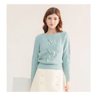 【IRIS 艾莉詩】典雅扭轉針織珠飾上衣-3色(46844)