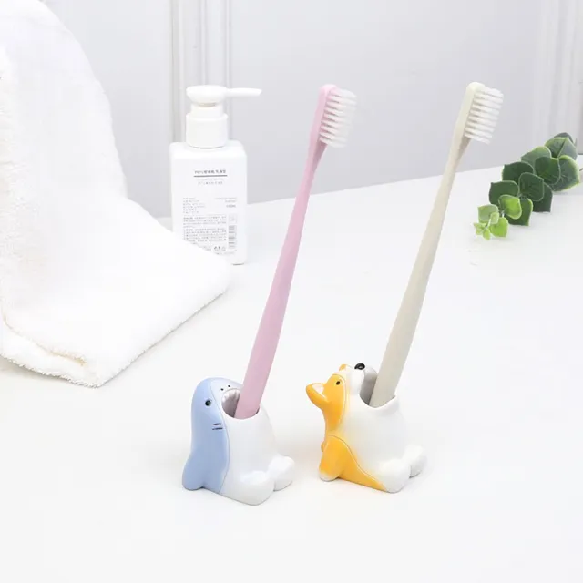 開口動物牙刷座(牙刷架 牙刷收納 浴廁用品 動物擺件)
