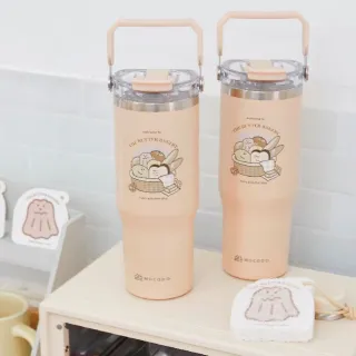 【MOCODO 伴佳家】奶油家族 × 伴佳家 陶瓷雙飲提提杯 奶茶色(保溫 陶瓷杯 保溫杯 聯名款 交換禮物)