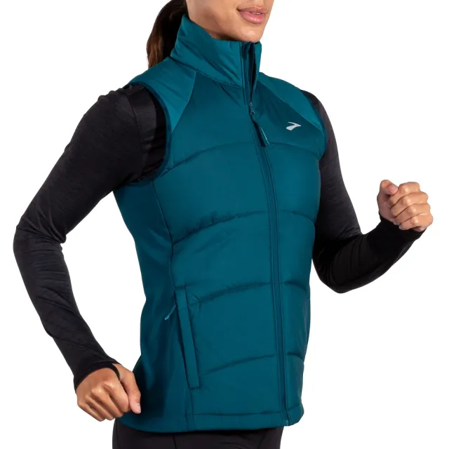 【BROOKS】女 Shield Hybrid 保暖背心3.0_海洋藍/摩洛哥藍(221695449)