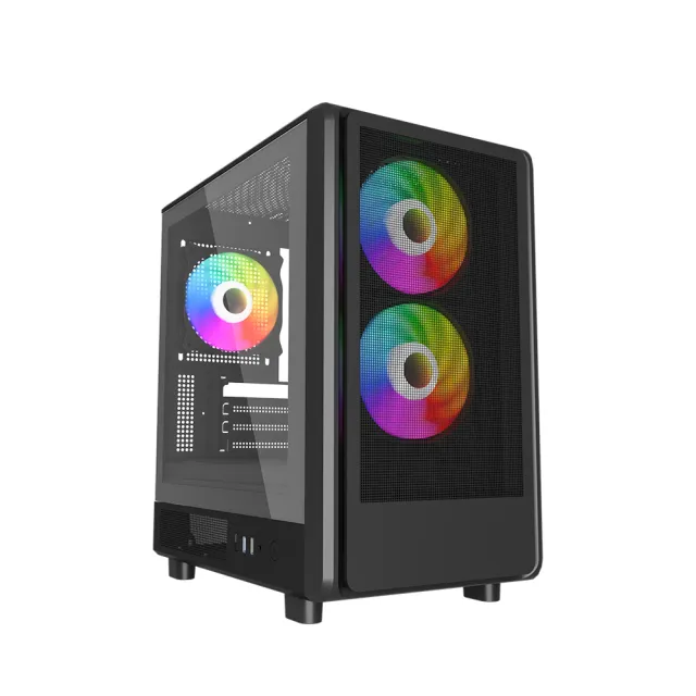 【技嘉平台】i5六核GeForce RTX 4060{黑肩鳶K37B} 電競電腦(i5-12400F/H610/16G/512G)