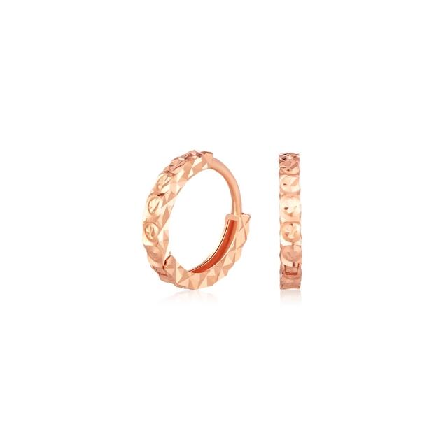 【Just Diamond】鎮金店 印記之美 18K玫瑰金耳環(大-網路限定)