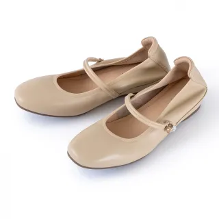 【DIANA】氣質鑽飾真皮細帶瑪莉珍低跟鞋(粉色)