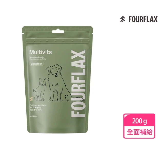 FOURFLAX 紐西蘭FF Omega-3 寵物DHA好腦睛粉 200g(寵物保健/老年犬貓/犬貓保健/大腦/眼睛養護/老年失智)