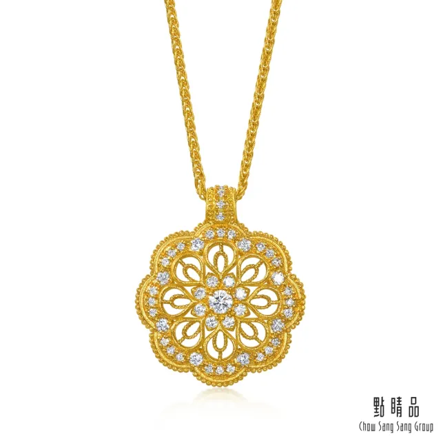 【點睛品】財納八方 鑽石黃金項鍊
