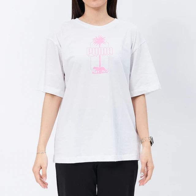 PUMA Palm Resort Tee 女款 白粉色 歐規 寬鬆 短T 短袖 68300502