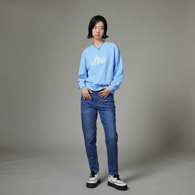 【Lee】女裝 牛仔褲 / 413 高腰標準小直筒 九分褲 中藍洗水(LB417100840)