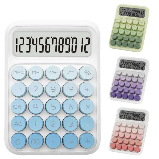 【AHOYE】繽紛馬卡龍大螢幕機械鍵盤計算機(文具 辦公室用品 辦公文具)