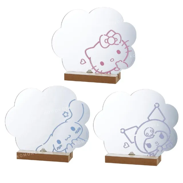 【小禮堂】Sanrio 三麗鷗 桌上型造型鏡 - 探頭款 Kitty 大耳狗 酷洛米(平輸品)