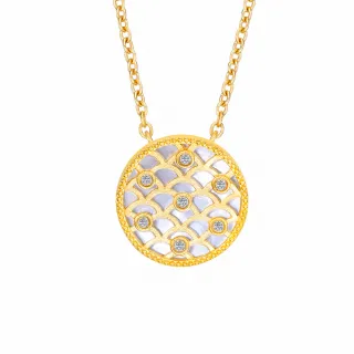 【Just Gold 鎮金店】金鑽龍紋 黃金鑽石項鍊