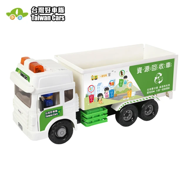 KIDMATE 台灣好車隊-大型資源回收車(資源回收車 台灣玩具車 仿真 磨輪車 聲光玩具 中文語音)