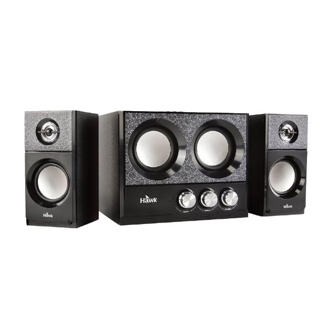  Hawk S330BK 浩客 2.1聲道二件式藍芽音箱，支援藍芽遙控、無線搖控及多種連線方式，包括USB3.0、USB2.0、Micro、SD、USB3.1、USB3.2介面，可直接插入記憶卡、USB或AUX播放音樂。無認證設計，適用於日常娛樂，提供高品質音效體驗，享1年保固保障。 
