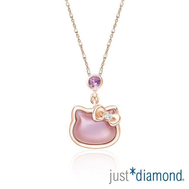 【Just Diamond】鎮金店 18K玫瑰金 三麗鷗 甜粉萌魅-Kitty 鑽石吊墜(不含鍊)
