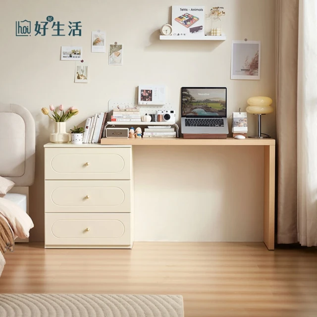 hoi! 好好生活 源氏木語布拉格橡木原木色單抽書桌0.6M