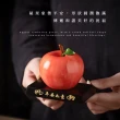 【招財納福】高雅陶瓷蘋安如意開運擺件-禮盒裝(附底座 蘋果 聚寶盆 守財旺運 吉祥 裝飾 擺飾 新年禮物)