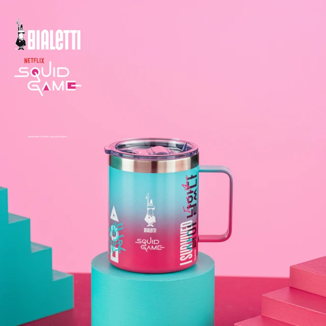 Bialetti 比亞樂堤 魷魚遊戲聯名限量款-手把保溫杯420ml(限量聯名款/聖誕禮物推薦)