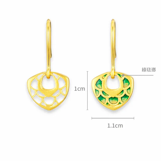 【Just Gold 鎮金店】幻彩龍麟 黃金耳環