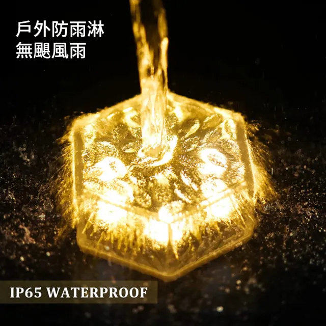 【媽媽咪呀】太陽能LED雪花六角冰磚燈(感應燈 裝飾燈 景觀燈 庭院燈 戶外燈 地磚燈 露營燈)