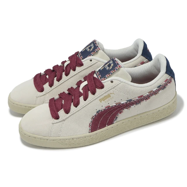 PUMA 休閒鞋 Suede BZ Fringe 男鞋 米白 紅 藍 龍年 復古 麂皮 板鞋(398673-01)