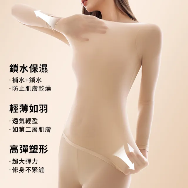 【TLYS-J】女士圓領發熱內衣褲套組 貼身打底百搭保暖衣 衛生衣 保暖內衣 發熱衣 打底衣 秋衣 秋褲