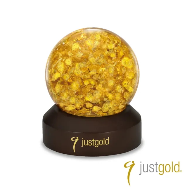 【Just Gold 鎮金店】工藝擺件-旋轉版金箔水晶球