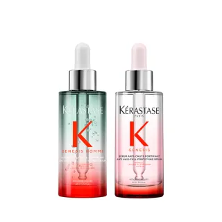 【KERASTASE 巴黎卡詩】粉漾芯生+濃密芯生頭皮精華雙入組(男女頭皮精華限定組/蓬鬆/控油)