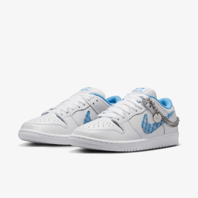 NIKE 耐吉 x Nicole Hause SB Dunk Low Pro 男鞋 女鞋 藍 聯名 格紋 可拆式鍊條(FZ8802-100)