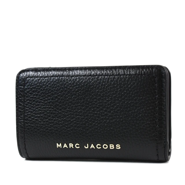 MARC JACOBS 馬克賈伯 荔枝紋皮革釦式中夾-黑色