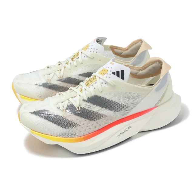 adidas 愛迪達 競速跑鞋 Adizero Adios Pro 3 W 女鞋 米白 灰 厚底 回彈 運動鞋 愛迪達(IG6427)