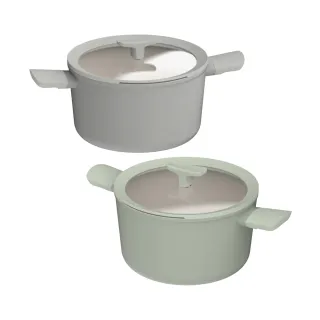 【BergHOFF 貝高福】Balance陶瓷塗層不沾鍋雙耳含蓋湯鍋24cm(BHBL-W24)