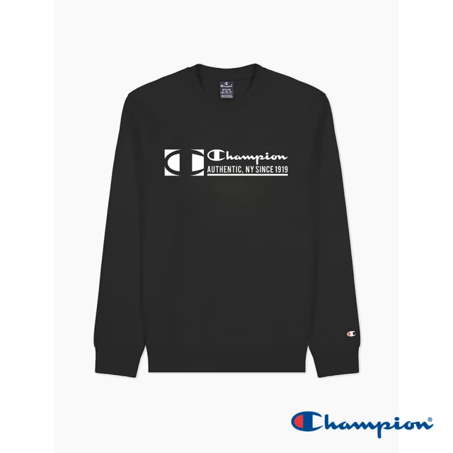 Champion 官方直營-LEGACY 草寫LOGO x 大C印花棉質長袖大學TEE/圓領T(2色可選)