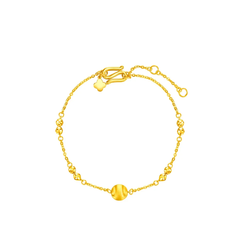 【周大福】貓眼珠 滿天星黃金手鍊_計價黃金(鍊長15cm)