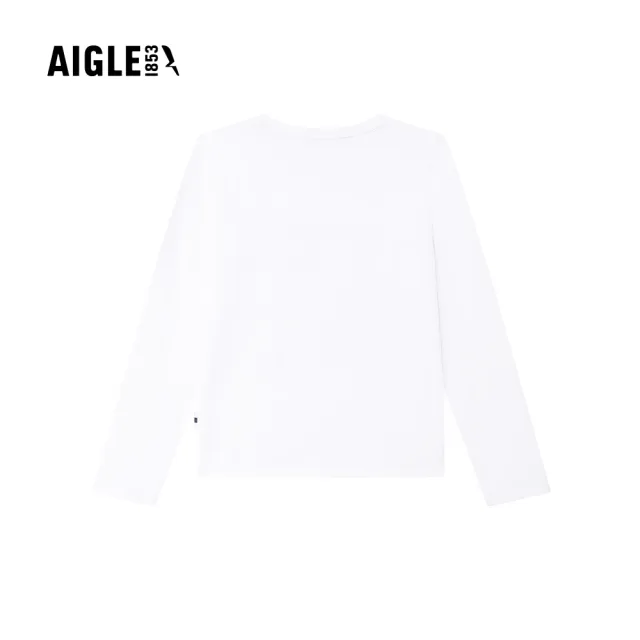 【AIGLE】童 有機棉長袖T恤AG-15008A130 白色(童裝 童上衣 有機棉)