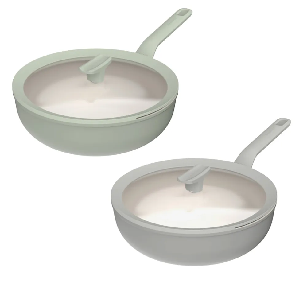 【BergHOFF 貝高福】Balance陶瓷塗層不沾鍋單柄含蓋炒鍋28cm(BHBL-28W)