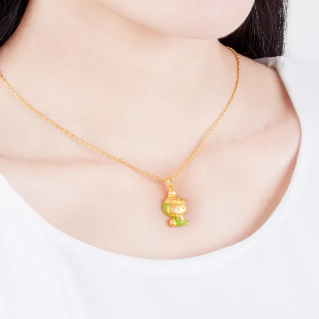 【Just Gold 鎮金店】Hello Kitty 十二生肖-百變Cutie-蛇 黃金吊墜(不含鍊)