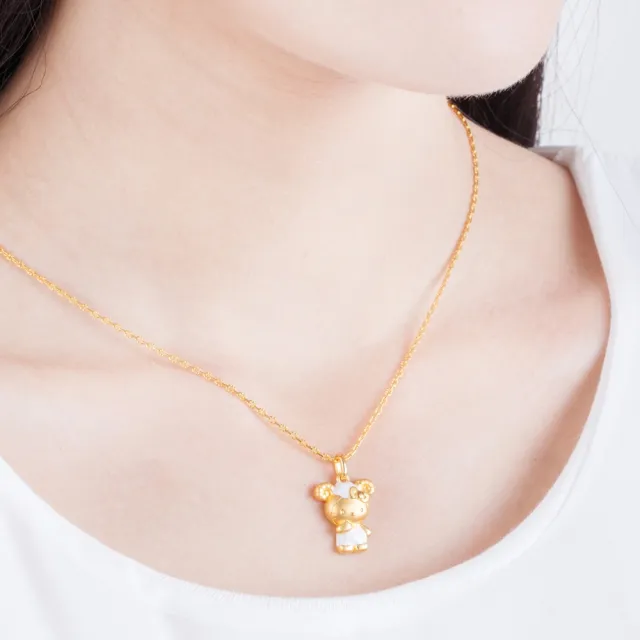 【Just Gold 鎮金店】Hello Kitty 十二生肖-百變Cutie-羊 黃金吊墜(不含鍊)