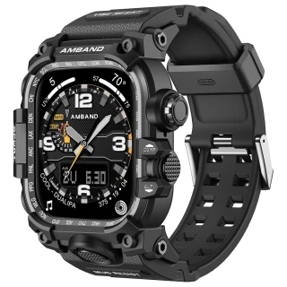 【Amband】Apple Watch 專用保護殼 ☆ M3 美國鋼鐵特攻軍規 黑色TPU 錶帶(46mm - Apple Watch 11 / 10)