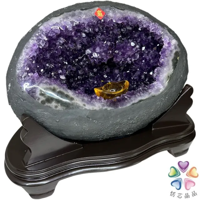 【恬芯晶品】S75精選烏拉圭紫晶洞5.6KG錢袋子(圓洞聚財招財貴人開運風水帝王紫水晶新居禮物補財庫聖誕節)