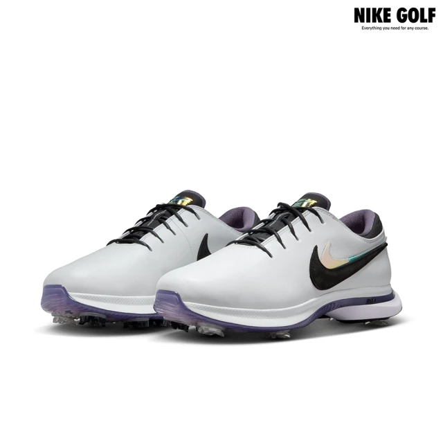 NIKE GOLF 男款 Nike Air Zoom Victory Tour 3 NRG 寬楦頭高爾夫鞋(高峰白色/黑色-淡紫色底)