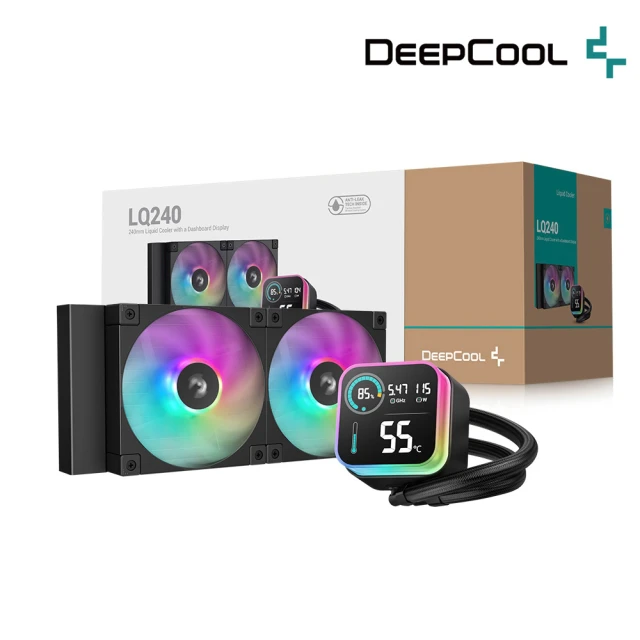 DeepCool 九州風神 LQ240 CPU一體式240水冷散熱器(黑色/數位顯示)