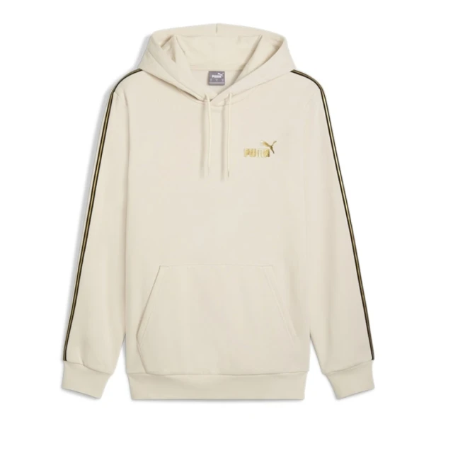 PUMA 長袖上衣 男 帽T 歐規 MINIMAL GOLD TAPE 米 63002087