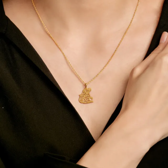 【Just Gold 鎮金店】十二生肖 喜迎福-狗 黃金吊墜(不含鍊)