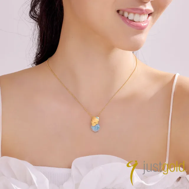 【Just Gold 鎮金店】Hello Kitty 粉藍天使 黃金吊墜(不含鍊)
