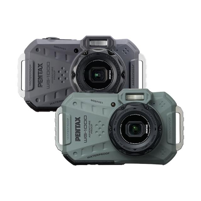 【PENTAX】WG-1000 工業級防水相機 4倍光學變焦 防水防撞防塵(公司貨-128G防潮乾燥組)