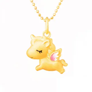 【Just Gold 鎮金店】童話幻獸-粉嫩 黃金吊墜(不含鍊)