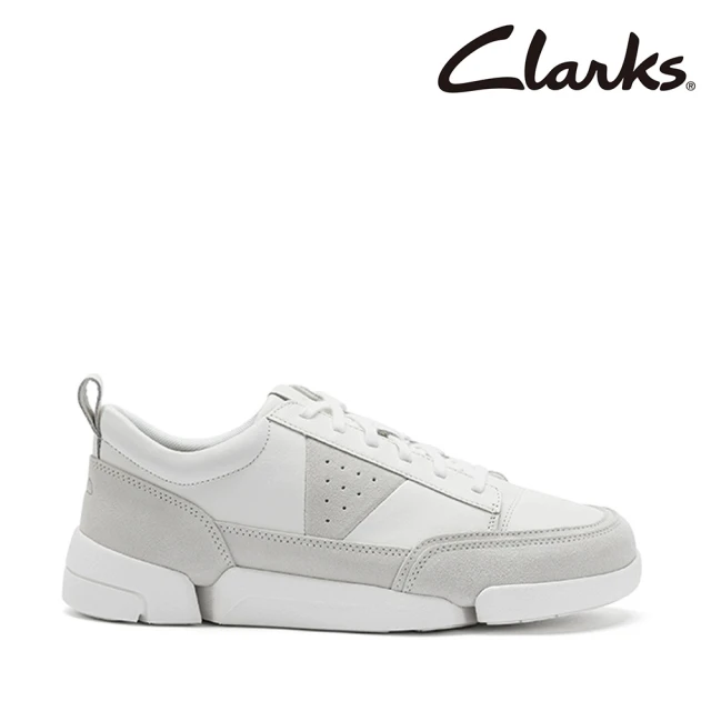 Clarks 男鞋 三瓣鞋2.0 Trigenic2 Met異材質拼接設計輕盈寬楦休閒鞋 小白鞋(CLM80728C)