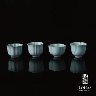 【LohasPottery 陸寶】宋式八雅杯-雅荷映日/梅香如故/清蓮香遠/芳華綻放 汝窯天青色(宋代美學)